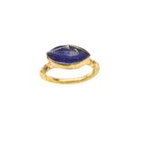 Ring Blaufluss, Silber, Gold plattiert, Größe 52