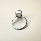 black raw crystal opal pendant with chain, silver 999