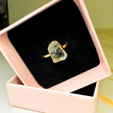 Ring roh Aquamarin, Gold, Größe 51