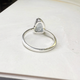 Ring roh Aquamarin, Silber, Größe 57