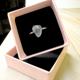 Ring roh Aquamarin, Silber, Größe 57