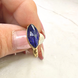 Ring Blaufluss, Silber, Gold plattiert, Größe 52