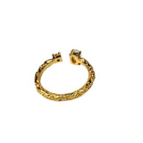 Ring Mondstein-Zirkonia, 18K Gold pl., verstellbar
