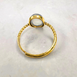 Ring Mondstein, Gold, verstellbar durch Ringschaft