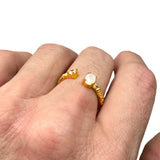 Ring Mondstein-Zirkonia, 18K Gold pl., verstellbar