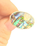 Ring farbigen Opalen & Himalayaquarz – Unikat, Größe 52