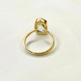 Ring roh Aquamarin, Gold, Größe 51