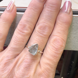 Ring roh Aquamarin, Silber, Größe 57