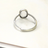 Ring Mondstein, Silber925, verstellbar durch Ringschiene