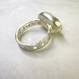 Ring farbigen Opalen & Himalayaquarz – Unikat, Größe 52