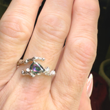 Ring mit Mystik Topas, Silber925, verstellbar