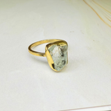 Ring roh Aquamarin, Gold, Größe 51