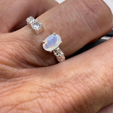 Ring Mondstein-Zirkonia Silber925, verstellbar