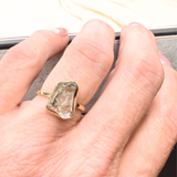 Ring roh Aquamarin, Gold, Größe 51