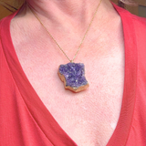 Amethyst Druse, Silber999 und 24k Gold plattiert, UNIKAT