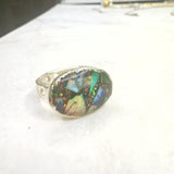 Ring farbigen Opalen & Himalayaquarz – Unikat, Größe 52