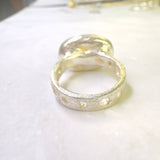 Ring farbigen Opalen & Himalayaquarz – Unikat, Größe 52