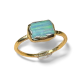 Ring Roh Opal aus Mexiko, Gold, Größe 60
