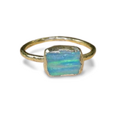 Ring Roh Opal aus Mexiko, Gold, Größe 60