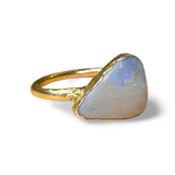 Ring australischer Opal, Gold, Größe 60