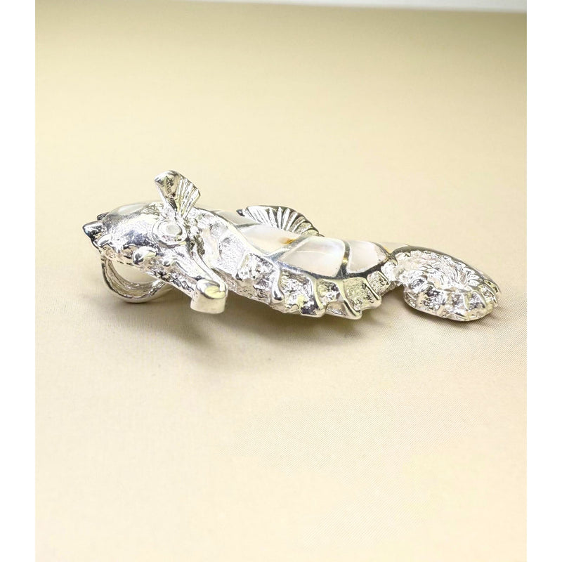 Anhänger Seepferdchen weißes Perlmutt, Silber925