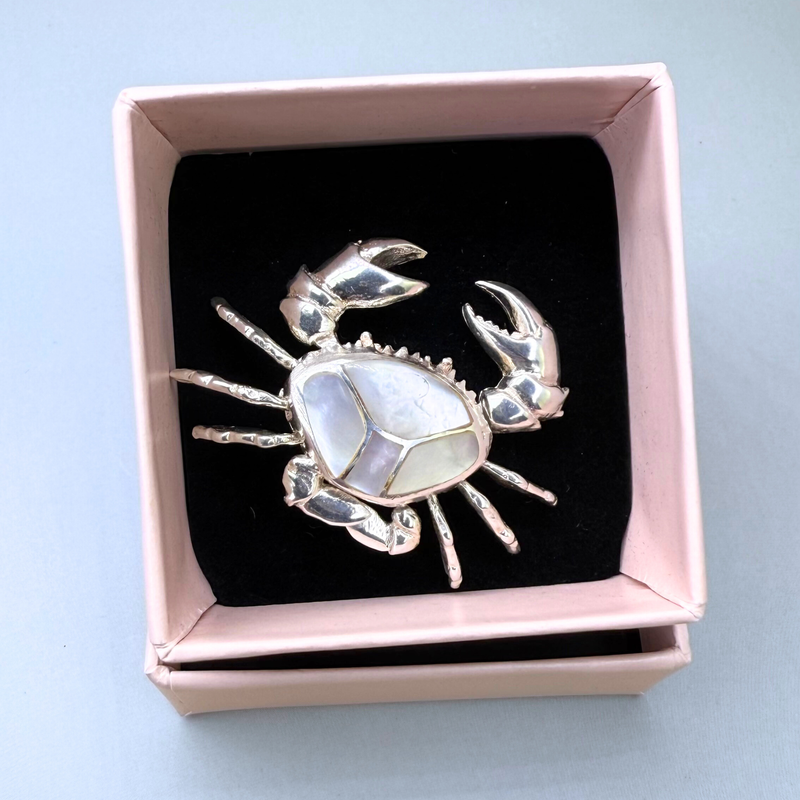 Anhänger Krabbe Perlmutt, Silber925