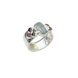 Ring breit australischer Opal-Turmalin, Silber999, Größe 55