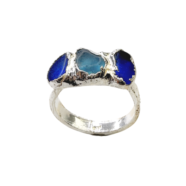 black raw crystal opal pendant with chain, silver 999