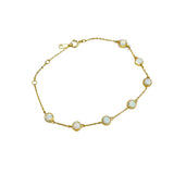 Armband mit kleinen Kristallopalen,  Silber925 - Gold Pl.
