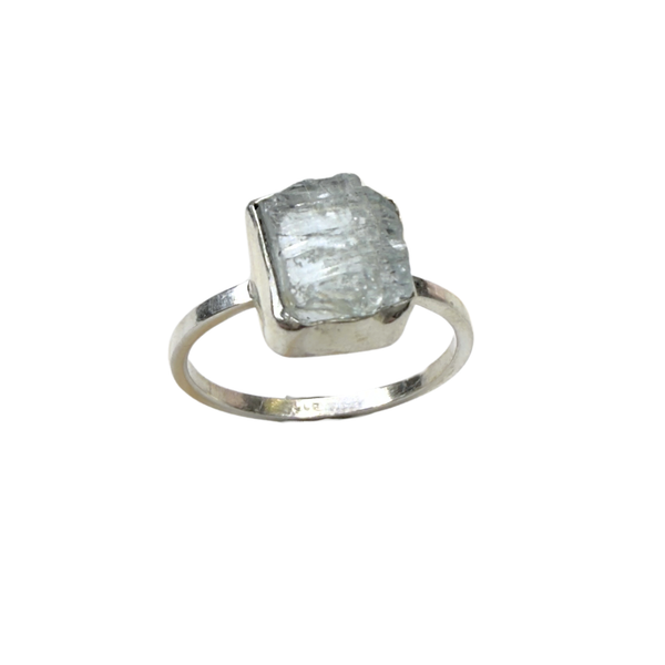 black raw crystal opal pendant with chain, silver 999