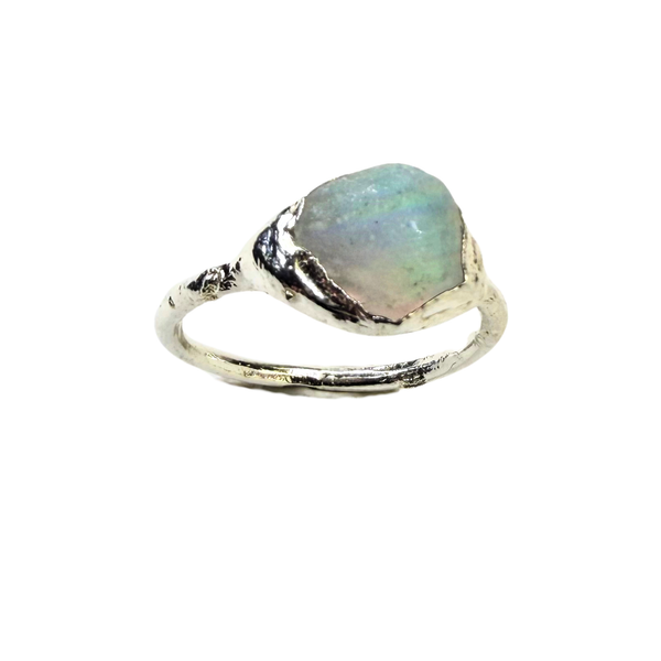 Ring with opals, silver, size 53