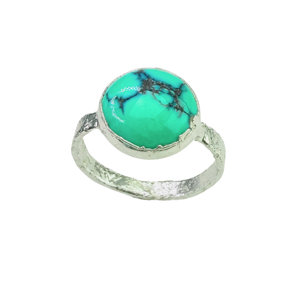 Ring with opals, silver, size 53