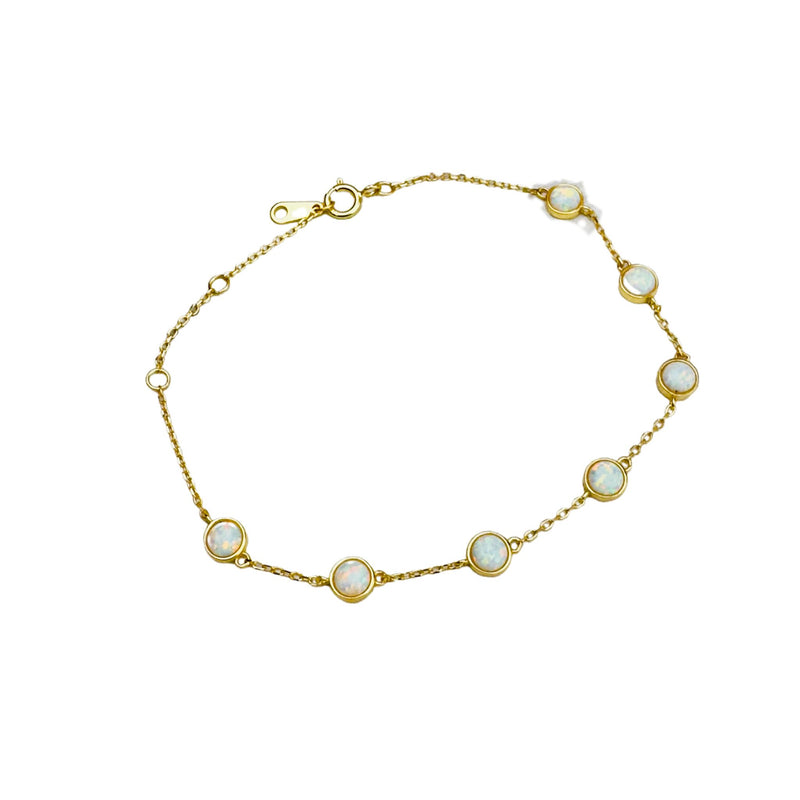 Armband mit kleinen Kristallopalen,  Silber925 - Gold Pl.