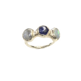 Ring Opal - Saphir - Mondstein, Silber999, Größe 53