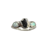 Ring 2 Opale-Turmalin,Silber999, Größe 53