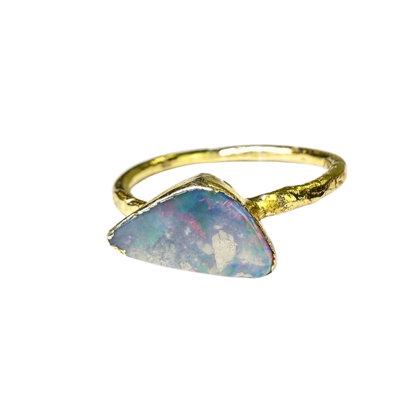 Ring with opals, silver, size 53