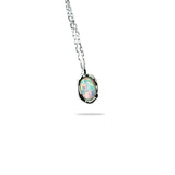 weisser Kristall Opal Anhänger, mit Halskette, Silber925