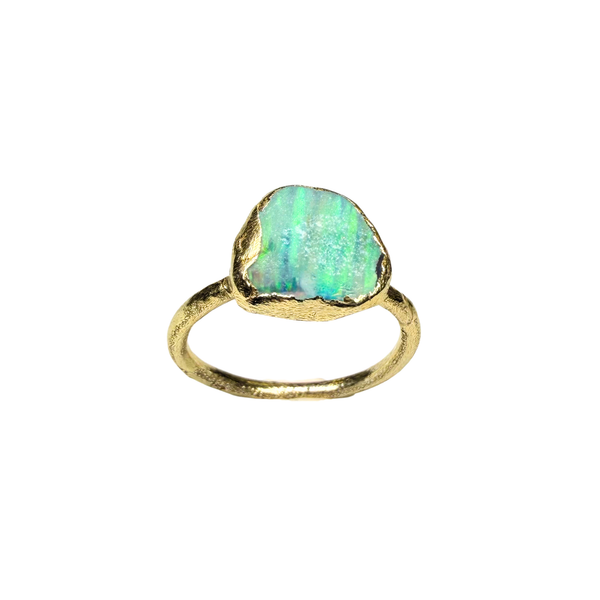 Ring with opals, silver, size 53