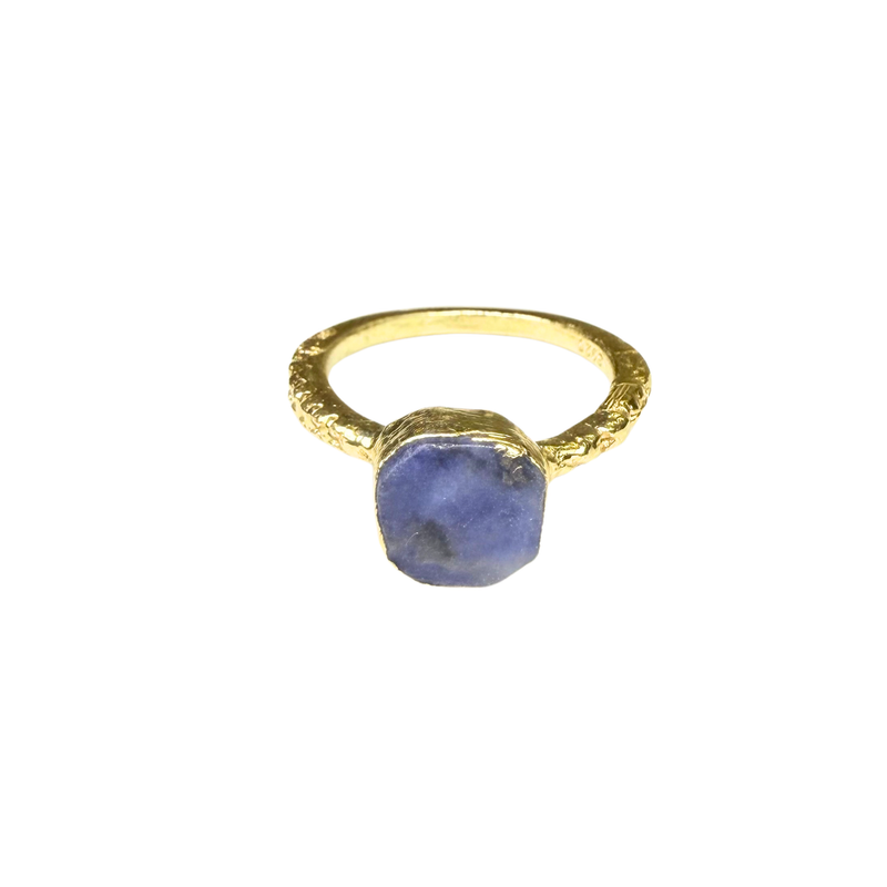 Ring Roh Saphir, Gold, Größe 50