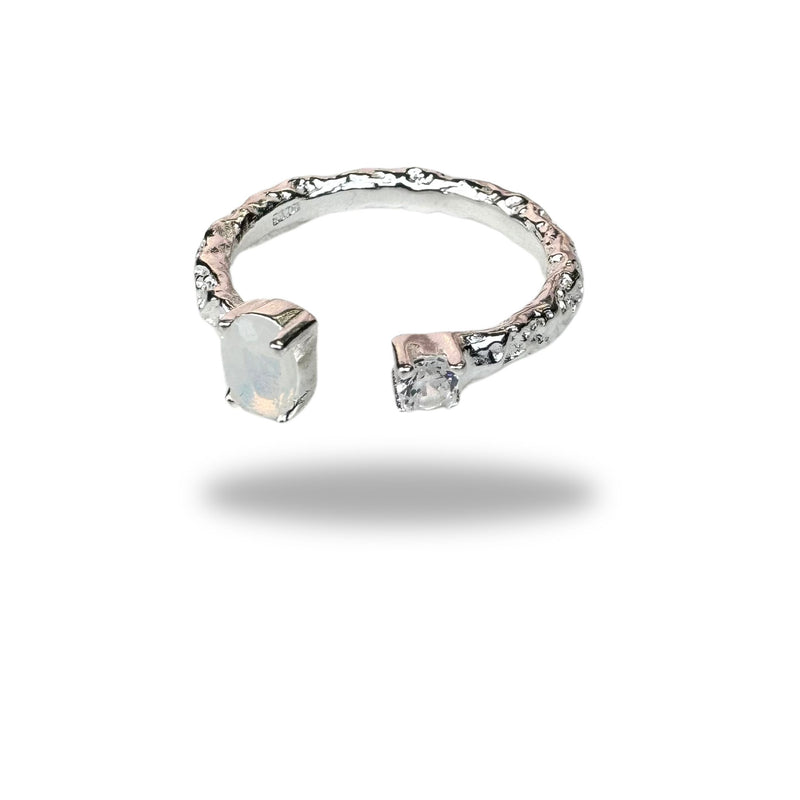 Ring Mondstein-Zirkonia  Silber925, verstellbar