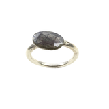 Ring dunkler Opal, Silber, Größe 51