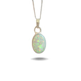 Anhänger Kristallopal, Silber 999, mit Kette