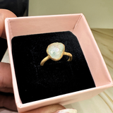 Ring Labradorit, Gold, Größe 50