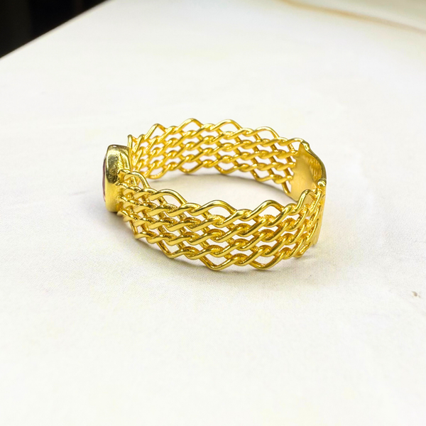 Ring with opals, silver, size 53