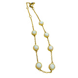 Armband mit kleinen Kristallopalen,  Silber925 - Gold Pl.