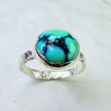 Ring with opals, silver, size 53