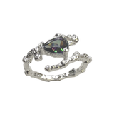 Ring mit Mystik Topas, Silber925, verstellbar