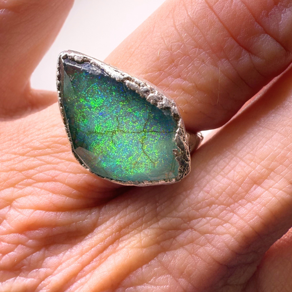 Ring Monarch Opal, Silber, Größe 54, UNIKAT