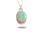 Anhänger Kristallopal, Silber 999, mit Kette
