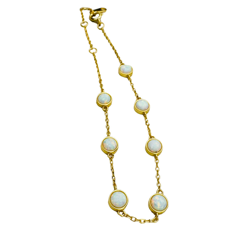 Armband mit kleinen Kristallopalen,  Silber925 - Gold Pl.